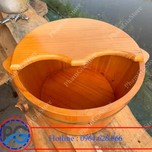 Mẫu chậu gỗ thông có nắp đậy