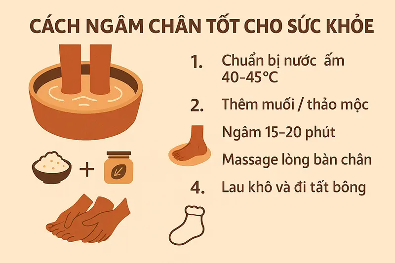 Cách ngâm chân tốt cho sức khỏe