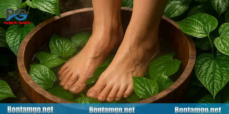 Tác dụng ngâm chân bằng lá lốt