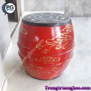 Trống khai giảng gỗ mít sơn đỏ